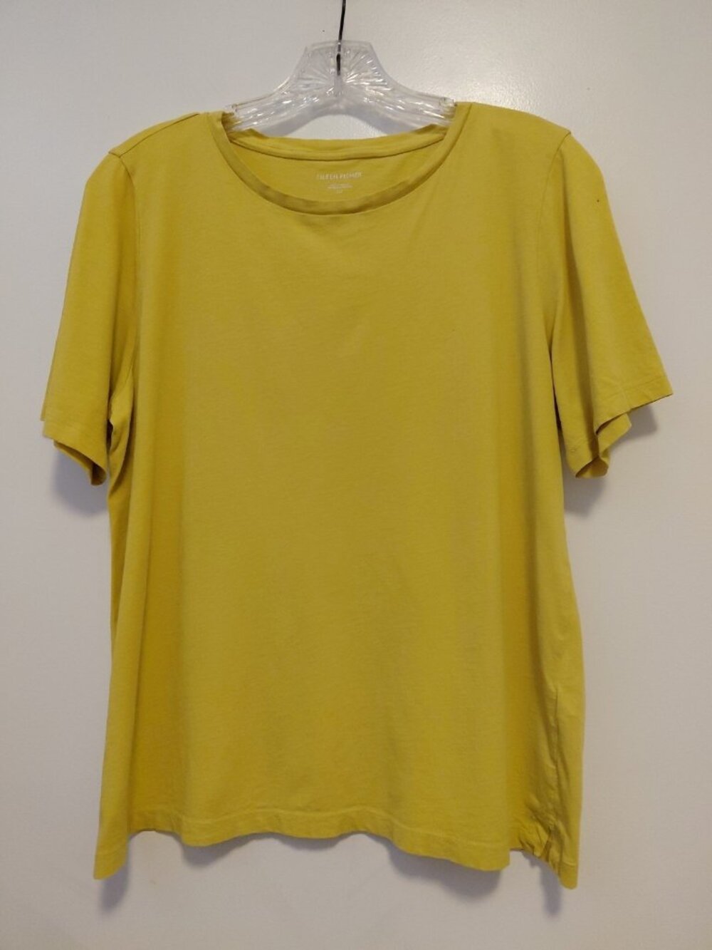Eileen Fisher Organic Cotton Jersey Tee Shirt Short sleeve Mustard  Small